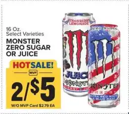 Food Lion MONSTER ZERO SUGAR OR JUICE offer