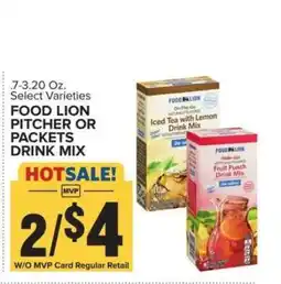 Food Lion FOOD LION PITCHER OR PACKETS DRINK MIX offer