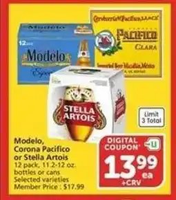Albertsons Modelo, Corona, Pacifico or Stella Artois offer