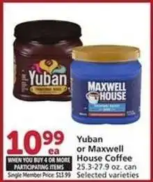 Albertsons Yuban or Maxwell House Coffee offer