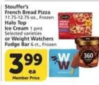 Albertsons Stouffer's French Bread Pizza, Halo Top Ice Cream, Weight Watchers Fudge Bar offer