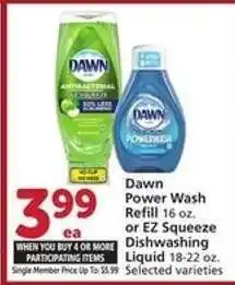 Albertsons Dawn Power Wash Refill or EZ Squeeze Dishwashing Liquid offer