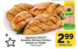 Albertsons Signature SELECT Boneless Skinless Chicken Breasts or Thighs offer
