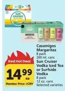Albertsons Sun Cruiser Vodka Iced Tea or Surfside Vodka offer