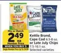 Albertsons Kettle Brand, Cape Cod or Late July Chips offer