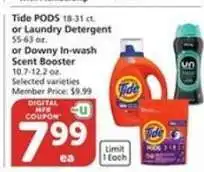 Albertsons Tide PODS or Laundry Detergent or Downy In-wash Scent Booster offer