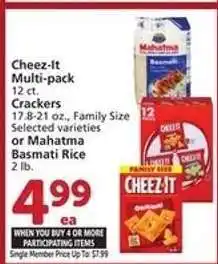 Albertsons Cheez-It Multi-pack or Mahatma Basmati Rice offer