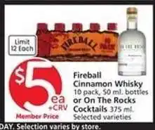 Albertsons Fireball Cinnamon Whisky or On The Rocks Cocktails offer