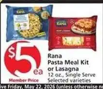 Albertsons Rana Pasta Meal Kit or Lasagna offer