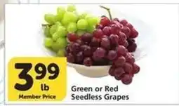 Albertsons Green or Red Seedless Grapes offer