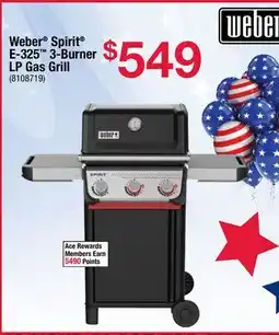 Ace Hardware Weber Spirit E-325 3-Burner LP Gas Grill offer