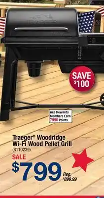 Ace Hardware Traeger Woodridge Wi-Fi Wood Pellet Grill offer
