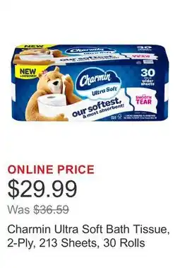 Costco Charmin Ultra Soft Bath Tissue, 2-Ply, 213 Sheets, 30 Rolls offer