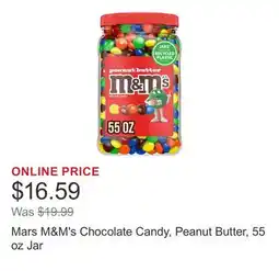 Costco Mars M&M's Chocolate Candy, Peanut Butter, 55 oz Jar offer