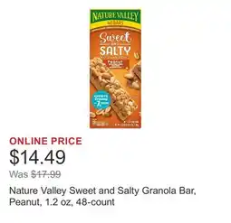 Costco Nature Valley Sweet and Salty Granola Bar, Peanut, 1.2 oz, 48-count offer