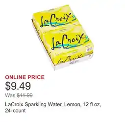 Costco LaCroix Sparkling Water, Lemon, 12 fl oz, 24-count offer