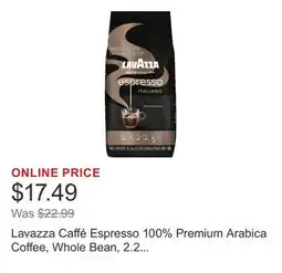 Costco Lavazza Caffé Espresso 100% Premium Arabica Coffee, Whole Bean, 2.2 lbs offer