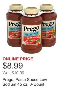 Costco Prego, Pasta Sauce Low Sodium 45 oz, 3-Count offer