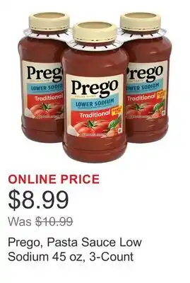 Costco Prego, Pasta Sauce Low Sodium 45 oz, 3-Count offer