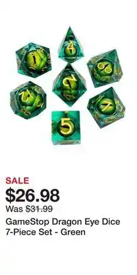 Game Stop GameStop Dragon Eye Dice 7-Piece Set - Green offer