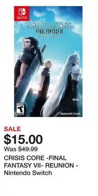 Game Stop CRISIS CORE -FINAL FANTASY VII- REUNION - Nintendo Switch offer