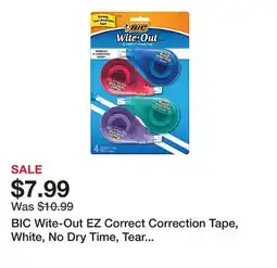 Office Depot BIC Wite-Out EZ Correct Correction Tape, White, No Dry Time, Tear Resistant Tape, 4-Count offer