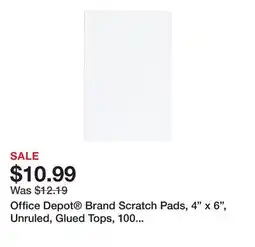 Office Depot Office Depot Brand Scratch Pads, 4 x 6, Unruled, Glued Tops, 100 Sheets, Pack Of 12 offer