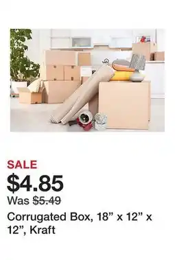 Office Depot Corrugated Box, 18 x 12 x 12, Kraft offer