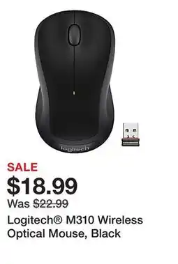Office Depot Logitech M310 Wireless Optical Mouse, Black offer