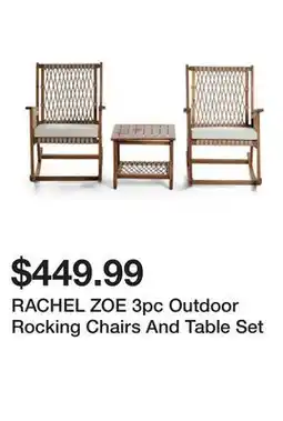 Marshalls RACHEL ZOE 3pc Outdoor Rocking Chairs And Table Set offer