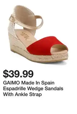Marshalls GAIMO Made In Spain Espadrille Wedge Sandals With Ankle Strap offer
