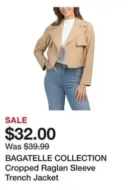 Marshalls BAGATELLE COLLECTION Cropped Raglan Sleeve Trench Jacket offer