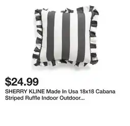 Marshalls SHERRY KLINE Made In Usa 18x18 Cabana Striped Ruffle Indoor Outdoor Pillow offer