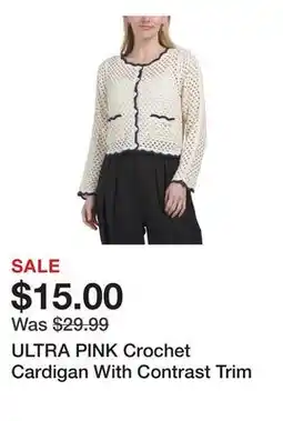 Marshalls ULTRA PINK Crochet Cardigan With Contrast Trim offer