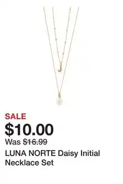 Marshalls LUNA NORTE Daisy Initial Necklace Set offer