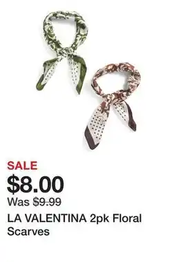 Marshalls LA VALENTINA 2pk Floral Scarves offer