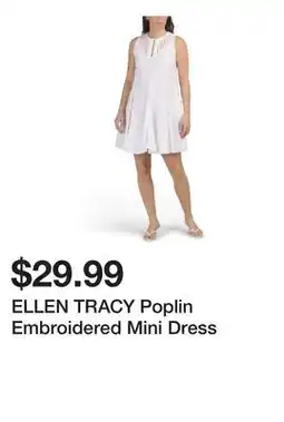 Marshalls ELLEN TRACY Poplin Embroidered Mini Dress offer