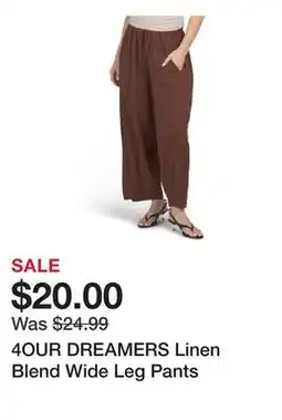 Marshalls 4OUR DREAMERS Linen Blend Wide Leg Pants offer