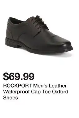Marshalls ROCKPORT Men's Leather Waterproof Cap Toe Oxford Shoes offer