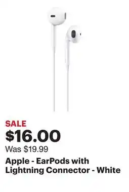 Best Buy Apple - EarPods with Lightning Connector - White offer
