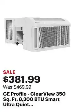 Best Buy GE Profile - ClearView 350 Sq. Ft. 8,300 BTU Smart Ultra Quiet Window Air Conditioner - White offer