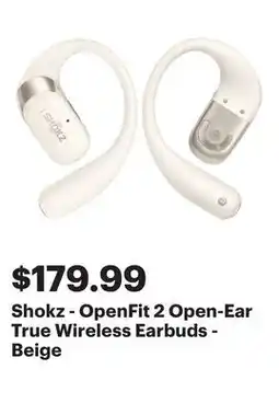 Best Buy Shokz - OpenFit 2 Open-Ear True Wireless Earbuds - Beige offer