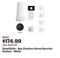 Best Buy SimpliSafe - 8pc Outdoor Home Security System - White offer