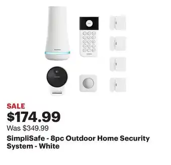 Best Buy SimpliSafe - 8pc Outdoor Home Security System - White offer