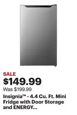 Best Buy Insignia - 4.4 Cu. Ft. Mini Fridge with Door Storage and ENERGY STAR Certification - Stainless Steel offer