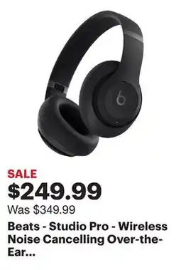 Best Buy Beats - Studio Pro - Wireless Noise Cancelling Over-the-Ear Headphones - Black offer
