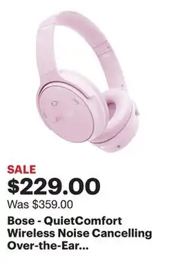 Best Buy Bose - QuietComfort Wireless Noise Cancelling Over-the-Ear Bluetooth Headphones - Petal Pink offer