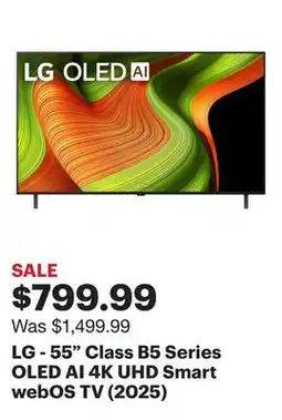 Best Buy LG - 55 Class B5 Series OLED AI 4K UHD Smart webOS TV (2025) offer