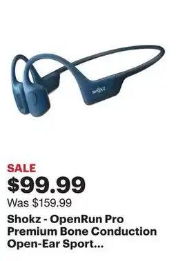 Best Buy Shokz - OpenRun Pro Premium Bone Conduction Open-Ear Sport Headphones - Steel Blue offer