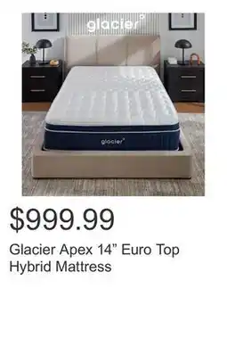 Costco Glacier Apex 14 Euro Top Hybrid Mattress offer